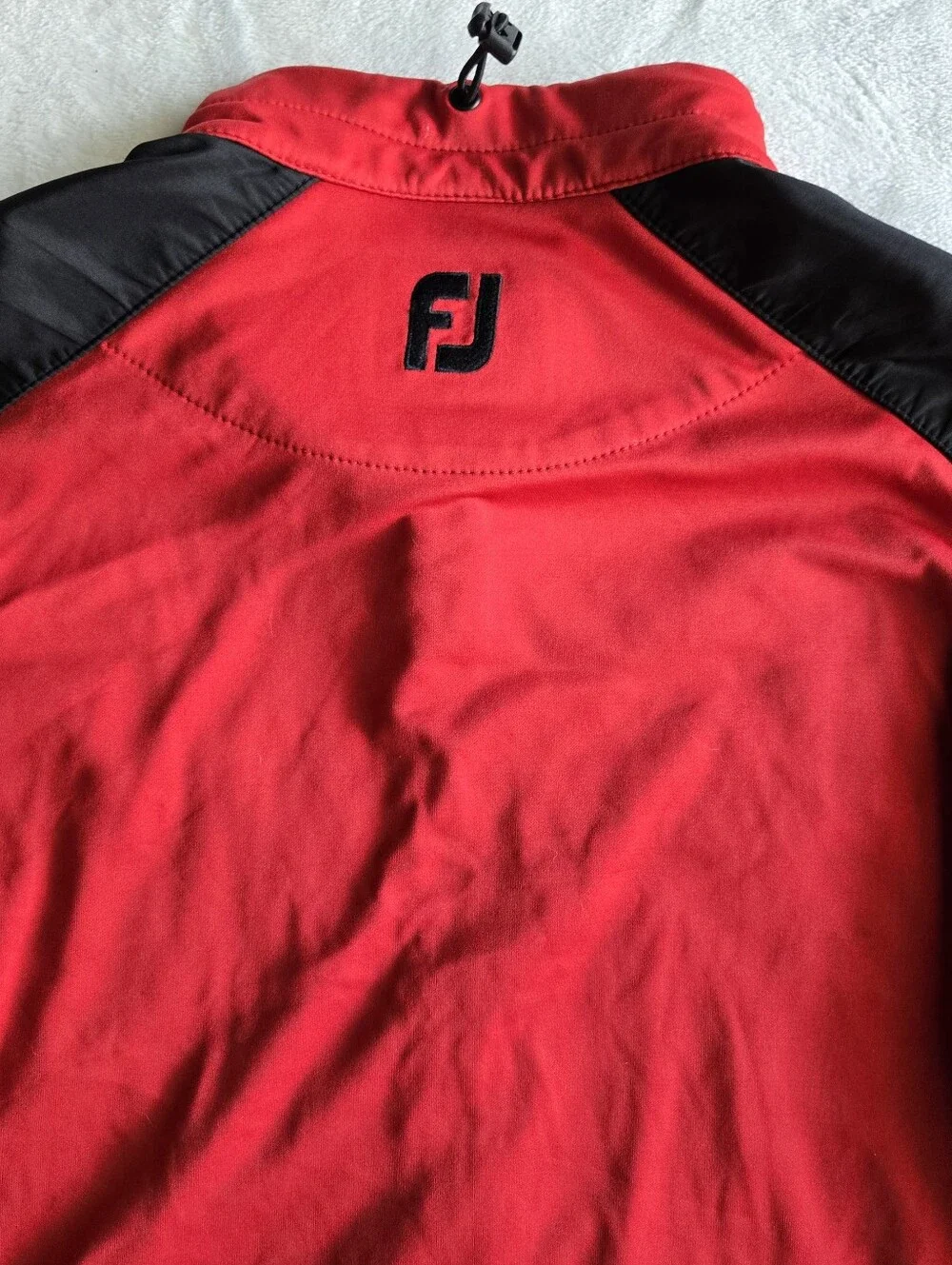 FootJoy FJ Mens Large Dryjoys Windbreaker  Full Zip Red Black Golf Men Small